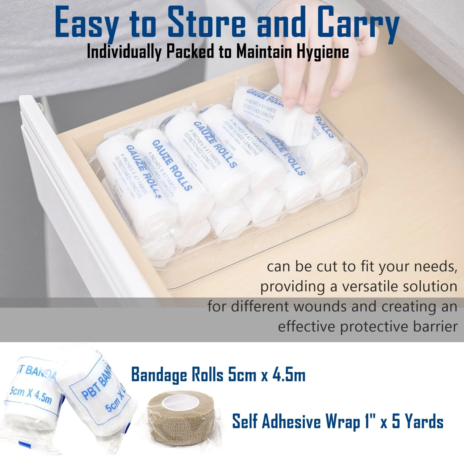 105 Pcs Basic First Aid Kit Mini Emergency Kits for Car, Basic Outdoor Essentials - Scissors, Tape, Band- aids Antiseptic Swabs and More - Kit for Outdoor Adventures