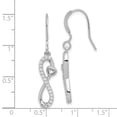thumbnail image 2 of Auriga 925 Sterling Silver Rhodium-plated Cubic Zirconia Infinity Heart Dangle Earrings for Women, 2 of 6