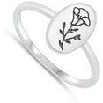 thumbnail image 4 of Oxidized Vintage Flower Ring .925 Sterling Silver Band Jewelry Female Male Unisex Size 7, 4 of 4