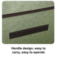 thumbnail image 5 of Linen Fabric Foldable Storage Bin Set Collapsible Storage Box, Cube Bin Organizer Basket With Lid, Leather Handles,, 5 of 5