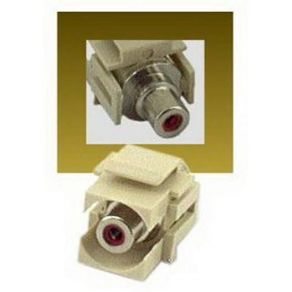 IEC RJRCARF-F Red RCA Female to Female Connector on Ivory Keystone