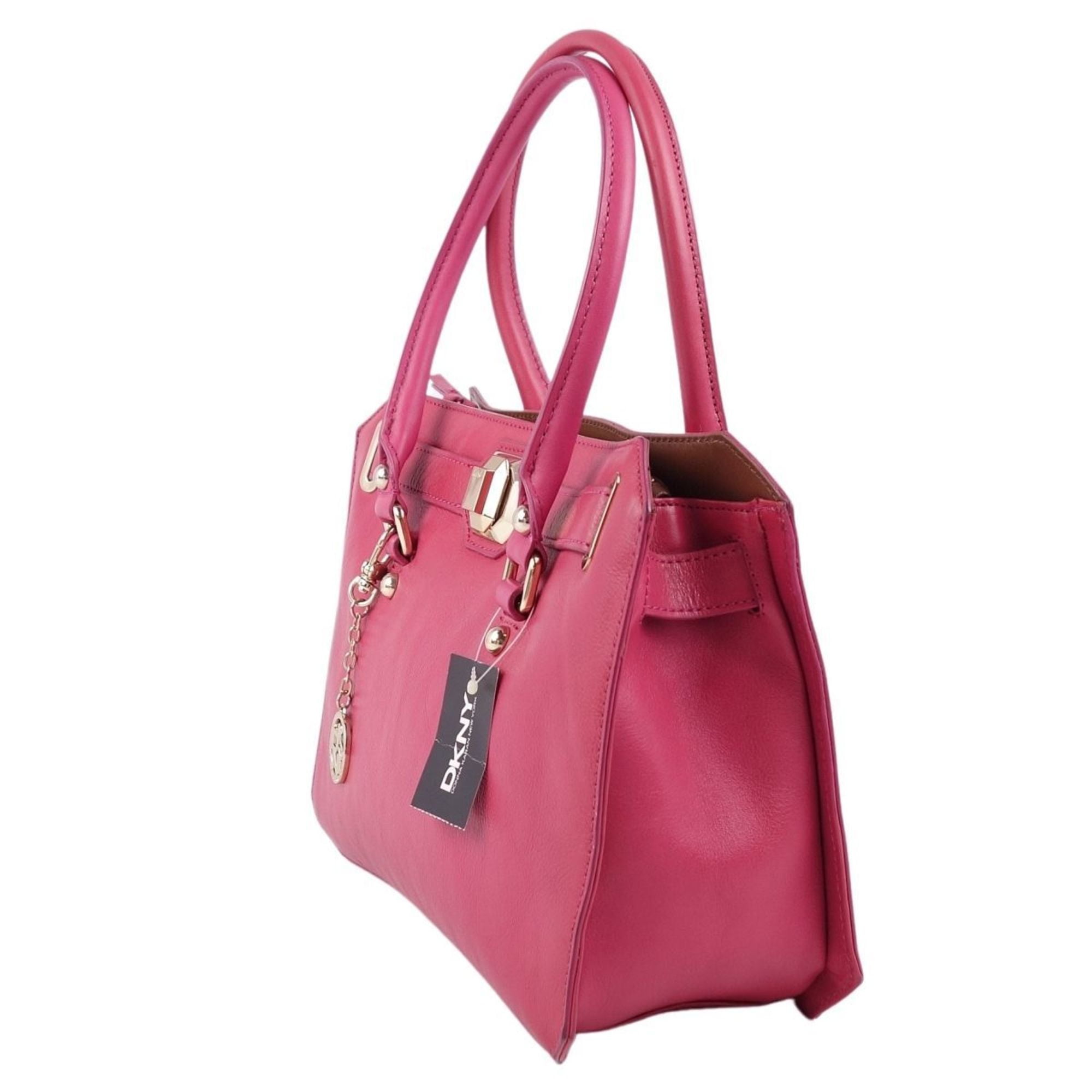 Pre Owned Donna Karan Bag Handbag Calf Leather Turnlock Charm