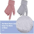thumbnail image 4 of 2 Pairs Women's Winter Touchscreen Gloves Warm Fleece Lined Knit Gloves Elastic Cuff Winter Texting Gloves, 4 of 7
