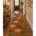 Area Tuft Rug Hand-Tufted Wool Area Rug, Handmade Ginkgo Leaf Pattern Autumn Accent ...