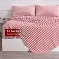 thumbnail image 2 of Juego de ropa de cama Best Season, tamaño completo, 4 piezas, a rayas burdeos, 2 of 6