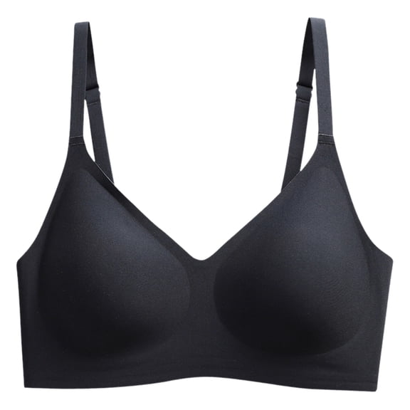 MDUKONU Women’s Bras Womens Underarm-Smoothing Comfort Underwire Lightly Lined T-Shirt Bra Black L