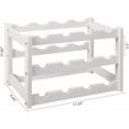 thumbnail image 6 of Bamboo Wine Rack, Sturdy and Durable Wine Storage Cabinet Shelf, Wine Racks Countertop for Pantry,Kitchen,3-Tier 12 Bottles Wine Rack White, 6 of 7