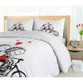 thumbnail image 5 of Ambesonne Love Duvet Cover Sets, Couple Cycling Together, 2-Queen, Black White Scarlet, 5 of 6