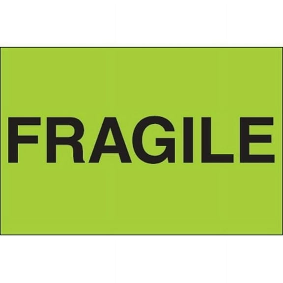 2 x 3 in. - Fragile Fluorescent Green Labels