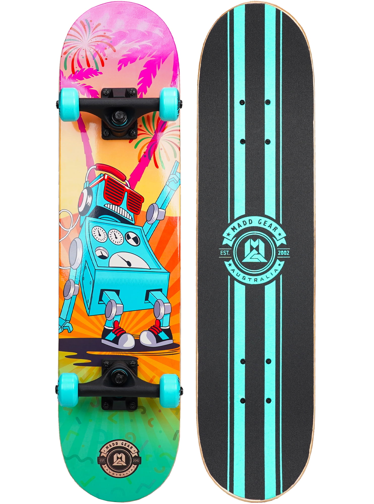 gelei Allerlei soorten hoffelijkheid Madd Gear 31 x 7 Inch Double Kicktail Beginner Complete Skateboard with  Maple Deck - Walmart.com
