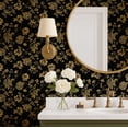 thumbnail image 4 of S4Sassy Peel and Stick Wall Covering, Floral Sketch Print Removable Walls Wrap -Black Instant Makeover Wall Mural for Bathroom, Laundry Room, Closet Interior- Self-Adhesive Wallpaper Vinyl -25"x360", 4 of 9