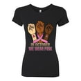 thumbnail image 2 of Wild Bobby In October We Wear Pink Protest Fists Breast Cancer Awareness Women Slim Fit Junior Tee, Black, Small, 2 of 6