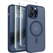 Magnetic for iPhone 14 Pro Max Case, [Compatible with MagSafe] [Full Camera Protection] Shockproof Protective Slim Translucent Matte Phone Case for iPhone 14 Pro Max 6.7'', Navy Blue