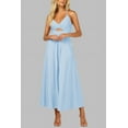 thumbnail image 3 of FreshPretty Women Summer Spaghetti Strap Dress Sleeveless V Neck Cutout Slit Casual Beach Party Maxi Dresses with Pockets, 3 of 7