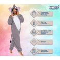 thumbnail image 4 of Sherpa Elephant One Piece - Plush Adult Animal Costume Jumpsuit by FUNZIEZ! (Gray, Medium), 4 of 6