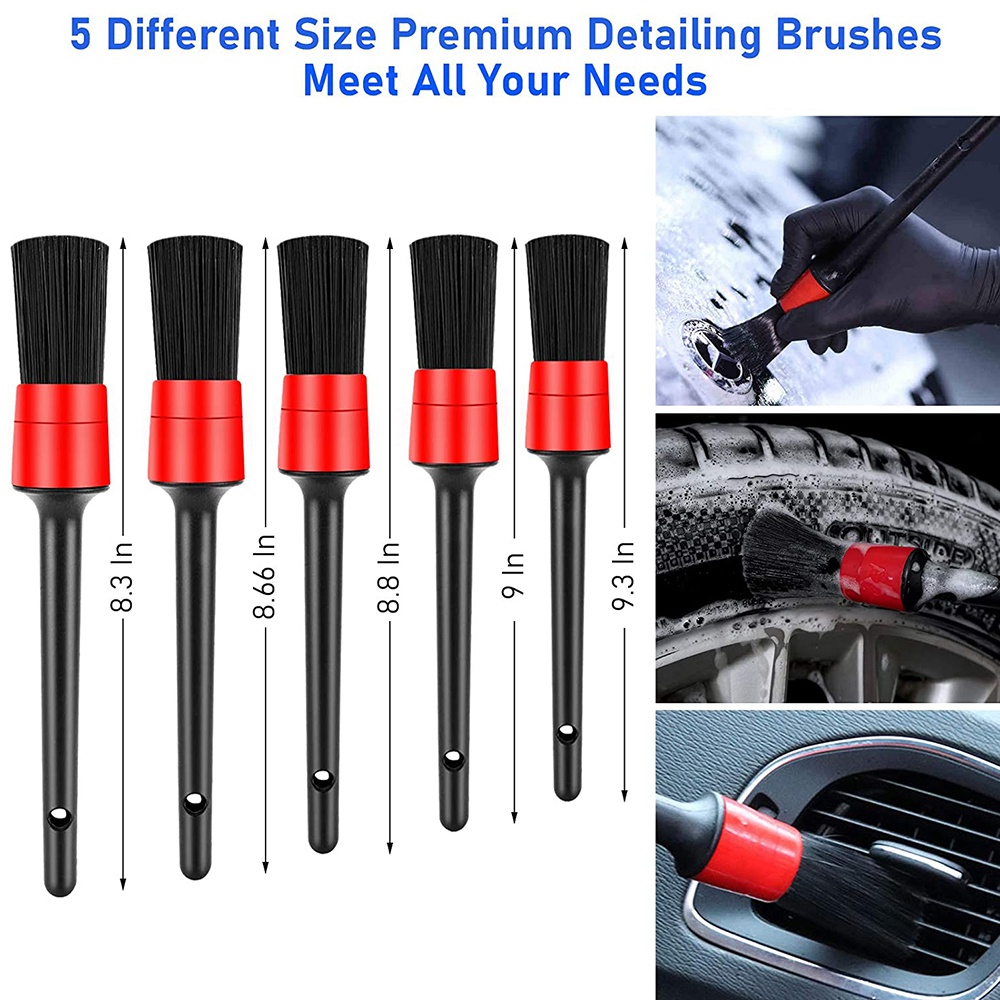 TTRCB 20pcs Car Detailing Brush Set, Car Wheel Tire Brush Set, Car Detailing Kit with 17 Rim Wheel Brush, Tire Brush, Car Cleaning Kit for Cleaning