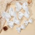 thumbnail image 7 of NOGIS 6PCS Hair Clips Bows for Girls Alligator Clips White Grosgrain Ribbon Solid Color Hair Accessories for Little Teen Toddler Girls Kids (6inch ×2, 4inch ×2, 3inch ×2), 7 of 7