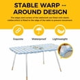 thumbnail image 4 of Easter Rabbits Table Cloths for 8 Foot Rectangle Tables, Spring Eggs Tulips Daisy Wreath Bunny Blue Plaid Patio Waterproof Elastic Fitted Tablecloths, Washable Rectangular Table Cover for Camping, 4 of 8