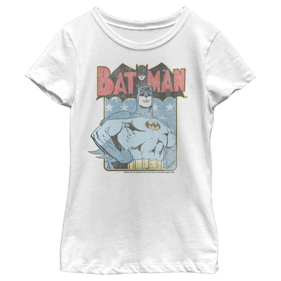 Girl's Batman US Vigilante and Hero  Graphic Tee White Small