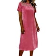 thumbnail image 1 of Velvet Zipper Pullover Dress for Women Solid Color Casual Fitted Regular Length, 1 of 8
