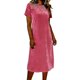 thumbnail image 1 of Vestido de Color Sólido Cuello Redondo de las Mujeres Terciopelo Cremallera Montado Suéter Mini Casual, Vestido Casual de las Mujeres, 1 of 8