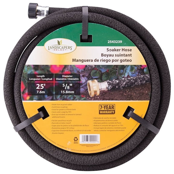 Landscapers Select 0.625” x 25’ Heavy Duty Soaker Garden Hose