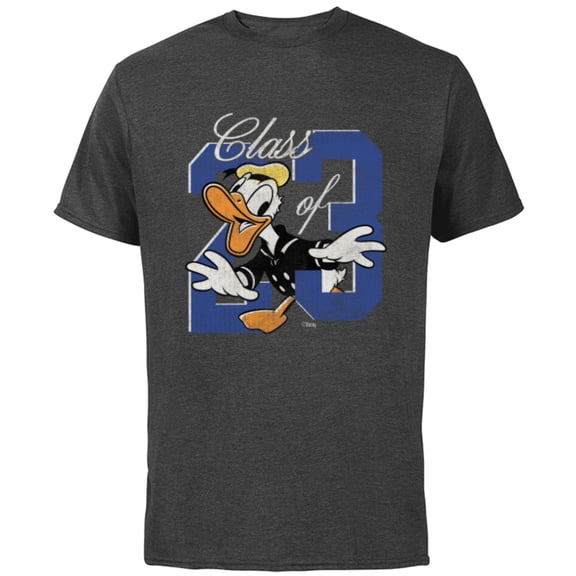 Disney Donald Duck Class of 23 Graduation 2023 Retro - Short Sleeve Cotton T-Shirt for Adults - Customized-Charcoal