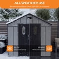 thumbnail image 6 of Domi 8x14 Ft Resin Outdoor Storage Shed with Floor, Weatherproof Plastic Garden Shed for Tools, Bikes, Lawn Mower, Patio & Backyard, 6 of 8