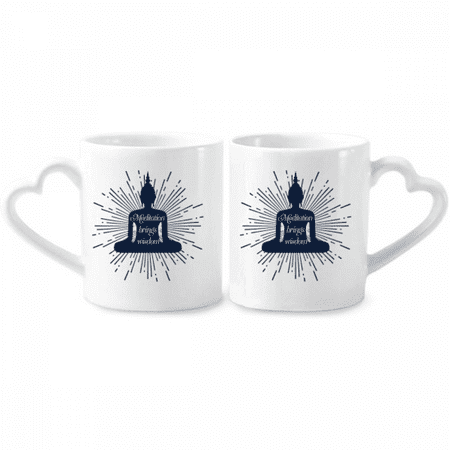 

Thoughts Meditation Knowledge Acquisition Couple Porcelain Mug Set Cerac Lover Cup Heart Handle