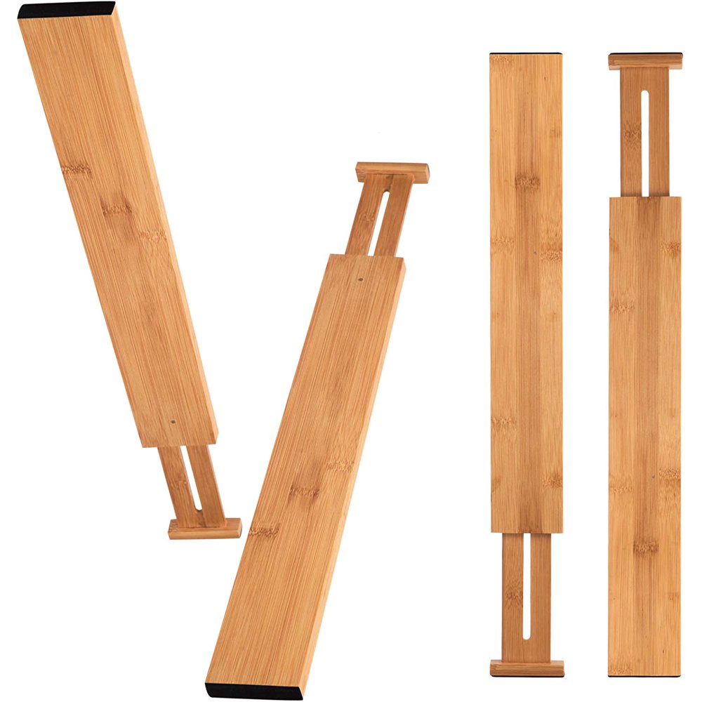 Expandable Bamboo Drawer Dividers Organizers