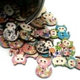 50pcs Mixed Cat 2 Holes Wooden Buttons Sewing Scrapbooking Crafts Just