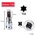 thumbnail image 1 of MYG 1pc T20-T70 Torx Head Screwdriver Bit Torx Bit Sockets 1/2inch Sockets Wrenches, 1 of 8