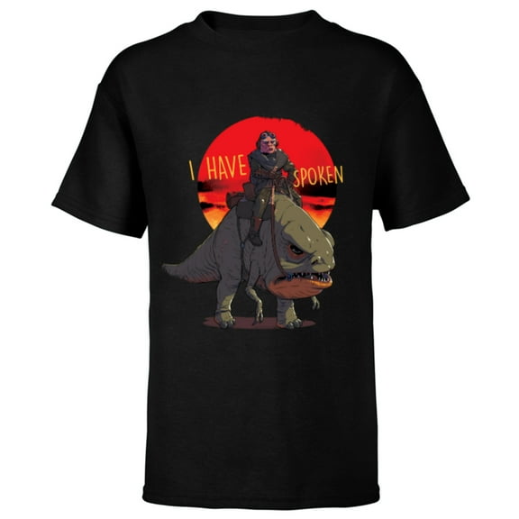 Star Wars The Mandalorian Kuiil Blurrg I Have Spoken - Short Sleeve T-Shirt for Kids - Customized-Black