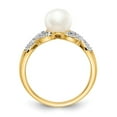 thumbnail image 2 of Real 14kt Yellow Gold Diamond and FW Cultured Pearl Ring Size: 7; for Adults and Teens; for Women and Men, 2 of 5