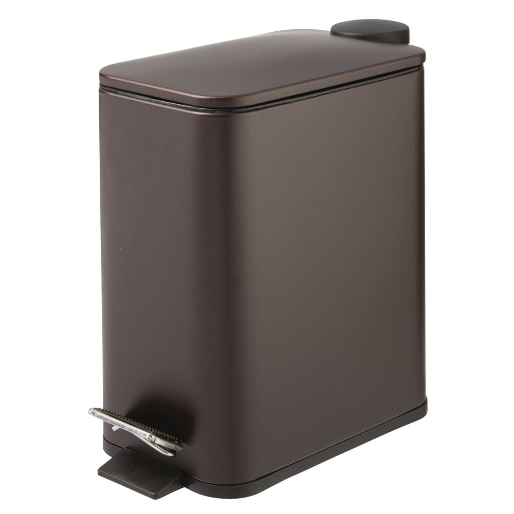 mDesign Small Step Trash Can, Garbage Bin, Removable Liner Bucket, 5L