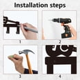 thumbnail image 4 of 1 Set Iron Wall Mounted Hangers Decorative Organizer Rack with Screws 3 Hooks for Bag Clothes Key Scarf Hanging Holder Guitar 90x110x15mm, 4 of 7