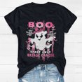 thumbnail image 2 of Scare Away Breast Cance Print Mujeres Halloween Breast Awareness Camiseta de manga corta Tops Fridja gope3983, 2 of 4
