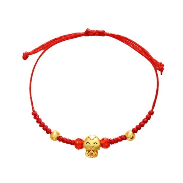 Ruifaya Pulsera con colgante de serpiente linda de cuerda roja de la suerte para mujeres GX Chinese Sna Men B0 ¡CALIENTE!