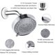 thumbnail image 2 of Cabezal de ducha fijo de alta presión, cabezal de ducha de lluvia ajustable para ahorro de agua, 5 configuraciones para un baño SPA relajante, cromo pulido, antical, 2.5 GPM, MFZFUKR WLJ-0647, 2 of 5
