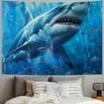 thumbnail image 2 of Orinice Shark Fish Bubbles Tapestry Wall Hanging Unique Style Graphic Tapestries Home Wall Decor Art for Living Room Bedroom Apartment Farmhouse Dorm 60x50inch, 2 of 6
