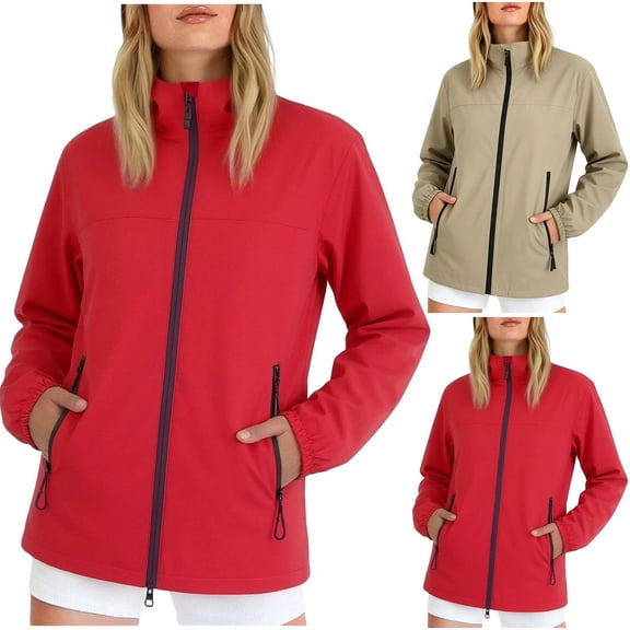 GUACER Waterproof Softshell Jackets for Women - Windproof & Breathable Outdoor Coat with Zippered Pockets for Hiking & Travel