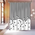 thumbnail image 2 of Black and White Shower Curtain Fabric Shower Curtain for Bathroom Modern Black Striped Shower Curtain Summer Water Repellent in Bath 72x72 inches Shower Curtains Set with Hooks, 2 of 6