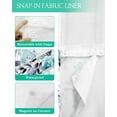 thumbnail image 3 of No Hook Shower Curtain with Snap in Liner, Summer Watercolor Blue Flowers White Hotel Shower Curtains for Bathroom, Washable Shower Curtain Liner Set with Mesh Top Window, 36"x72", 3 of 6