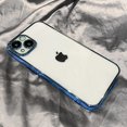 thumbnail image 1 of Luxury Plating Square Frame Clear Phone Case For iPhone 13 12 11 14 Pro Max Mini X XS XR 7 8 Plus SE3 Transparent TPU Soft Cover, 1 of 5