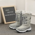 thumbnail image 4 of Dream Pairs Kids Boys & Girls Winter Mid Calf Knee High Waterproof Winter Outdoor Snow Boots Nordic Grey Size 6, 4 of 5