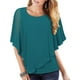 thumbnail image 1 of Sunloudy Blusas de gasa fluidas para mujer, blusas de cuello redondo sueltas de color sólido informales de doble capa Sunloudy moda, 1 of 4