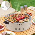 thumbnail image 3 of Portable Barbecue Grill Korean Charcoal Stove Stainless Steel Split BBQ Stove Round Non-stick Barbecue Rack For Outdoor Camping, 3 of 9