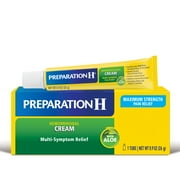 Preparation H Maximum Strength Hemorrhoid Cream With Aloe for Soothing Relief, 0.9 Oz