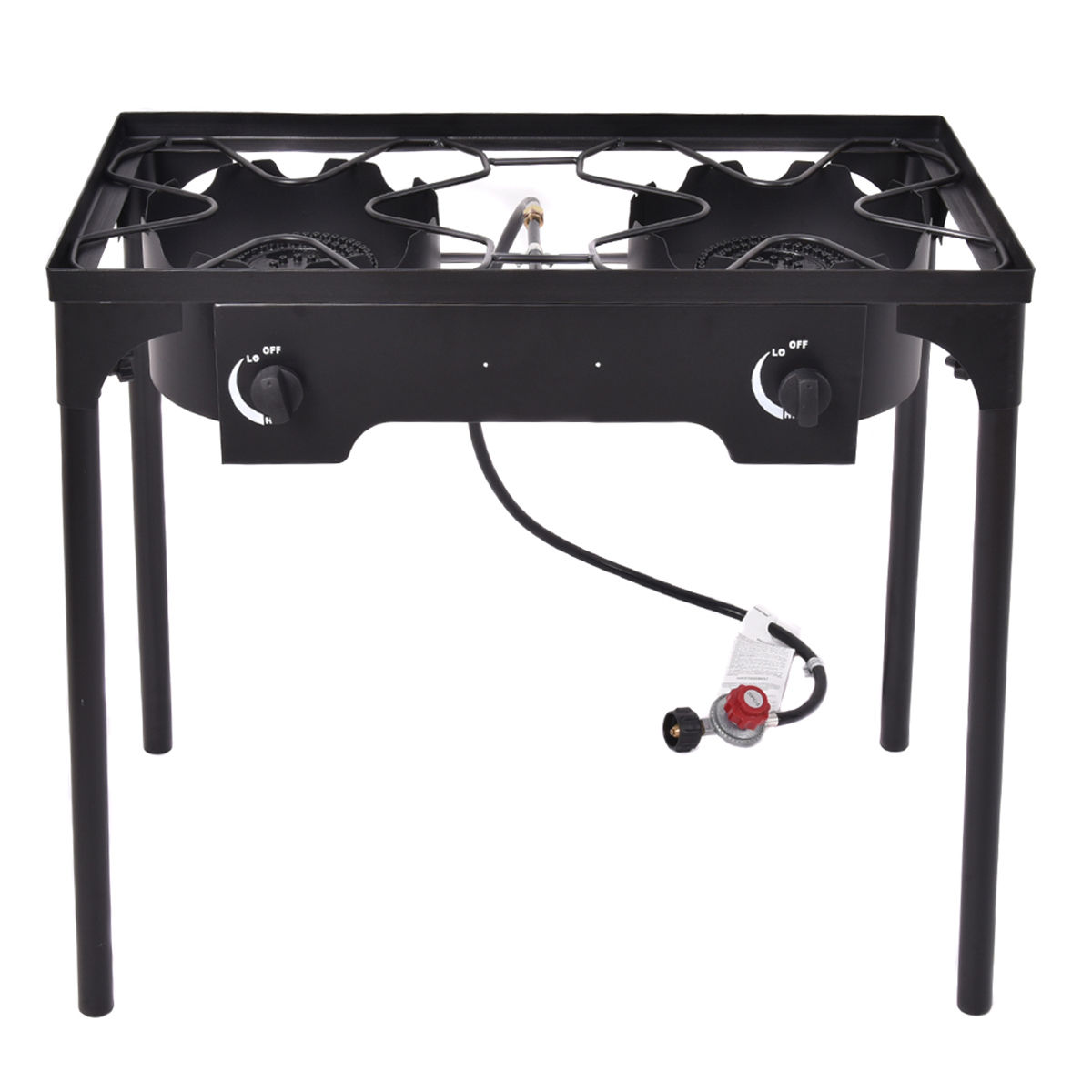 Costway Double Burner Gas Propane Cooker Outdoor Picnic Stove Stand BBQ Grill - image 4 of 10