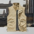 thumbnail image 3 of Mwjwdo Utility Vest for Men Fishing Golf Travel Hiking Photo Outwear Lightweight Sleeveless Jacket with Pockets Khaki M, 3 of 5